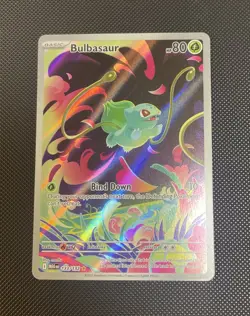 Pokemon TCG Bulbasaur 133/132 Illustration Rare Stamped Holo EN Mint Condition - Image 1