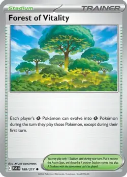 Forest of Vitality 188/217 Uncommon Ascended Heroes Pokemon Reverse Holo NM - Image 1