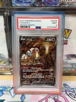 2023 Pokemon Swsh Crown Zenith FA/Entei V - PSA Mint 9 #GG36 - Image 1
