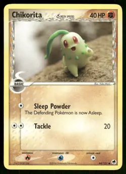 2006 Pokemon Chikorita Common Dragon Frontiers 44/101 HP - Image 1