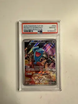 Team Rocket’s Wobbuffet Promo #203 - Destined Rivals ETB - PSA 10 Pokemon TCG - Image 1