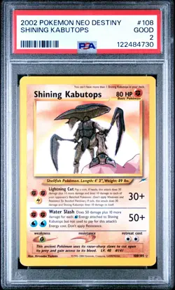 Pokemon Card Shining Kabutops 108/105 Neo Destiny 2002 PSA 2 - Image 1