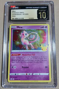 Pokemon Mew Celebrations Holo Rare 2021 011/025 CGC Pristine 10 Free Shipping! - Image 1