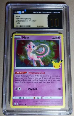 Pokemon Mew Celebrations Holo Rare 2021 011/025 CGC Pristine 10 Free Shipping! - Image 3