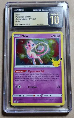 Pokemon Mew Celebrations Holo Rare 2021 011/025 CGC Pristine 10 Free Shipping! - Image 5
