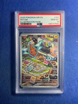 2025 POKEMON DRI EN-DESTINED RIVALS ILLUSTRATION RARE #197 ROTOM PSA 10 - Image 1