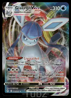 Glaceon VMAX 041/203 Holo VMAX Rare Evolving Skies Pokemon Near Mint - Image 1