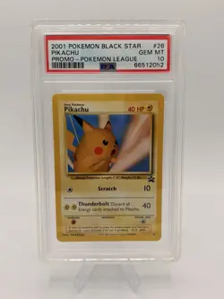 PSA 10 Pokemon Pikachu TCG Black Star Card #26 2001 Promo Vintage - Image 1