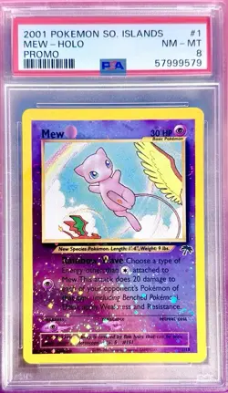 2001 Pokemon Mew Holo Southern Islands Promo PSA 8 #1 - Image 1