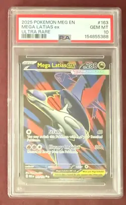 2025 Pokemon Mega Evolutions Latias ex #163 Ultra Rare PSA 10 Gem EN English - Image 1