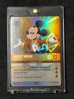 Disney 100 Lorcana Rise of the Floodborn 18/P1 Mickey Mouse Friendly Face Promo - Image 1