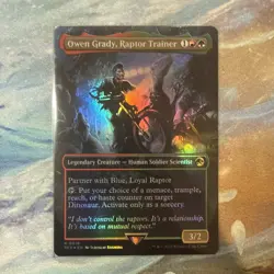Owen Grady, Raptor Trainer, Foil, Magic the Gathering MTG NM - Image 1