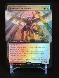 MTG Magic Secrets of Strixhaven Hardened Academic 351 Extended Art Foil Rare - Image 1