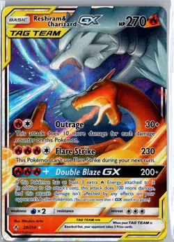 Reshiram & Charizard GX 20/214 Holo GX Rare Unbroken Bonds Pokemon HP - Image 1