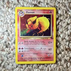 Pokemon TCG Jungle Flareon 3/64 Holo Rare Unlimited 70 HP - Image 1