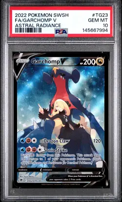 2022 POKEMON SWORD & SHIELD ASTRAL RADIANCE #TG23 FULL ART/GARCHOMP V PSA 10 - Image 1