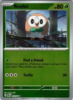 Rowlet 010/088 Common Perfect Order Pokemon Reverse Holo NM - Image 1