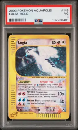 2003 POKEMON AQUAPOLIS #149 LUGIA-HOLO PSA 3 - Image 1