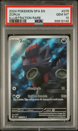 2024 POKEMON SFA EN-SHROUDED FABLE ILLUSTRATION RARE #075 ZORUA PSA 10 - Image 1