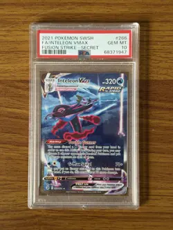 Pokemon TCG Inteleon VMAX 266/264 Fusion Strike Alt Art Secret Rare PSA 10 - Image 1