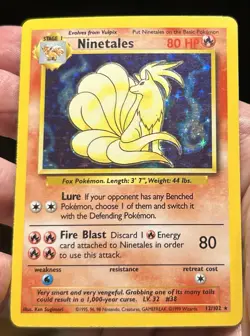 Pokemon Ninetales 12/102 Holo Rare Base Set - Image 1