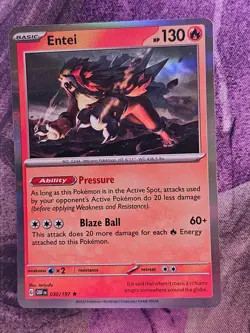 Entei 030/197 Rare Obsidian Flames Pokemon Holo Near Mint - Image 1