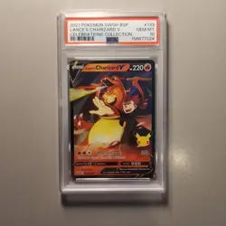 2021 Pokemon Lance's Charizard V SWSH133 Promo PSA 10 - Image 1