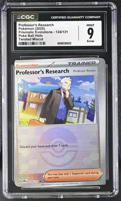 Prismatic Evolutions Error Card Twisted Miscut CGC 9 Pokemon TCG - Image 1