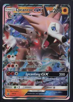 Lycanroc GX - SM14 Holo Promo Sun & Moon Promo Pokemon Moderately Played - Image 1