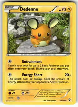 Dedenne 34/111 Uncommon Furious Fists Pokemon Lightly Played - Image 1