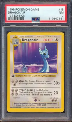 1999 POKEMON GAME DRAGONAIR #18 1ST EDITION PSA 7! - Image 1