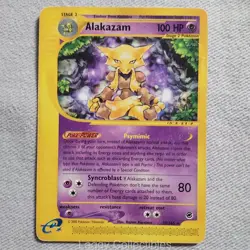 Pokemon Expedition Base Set 33/165 Alakazam - Rare - Damaged - Image 1