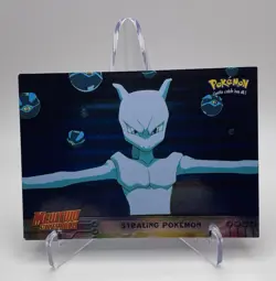 Topps Stealing Pokemon Topps Mewtwo Strikes Back HOLO Blue Logo - Image 1