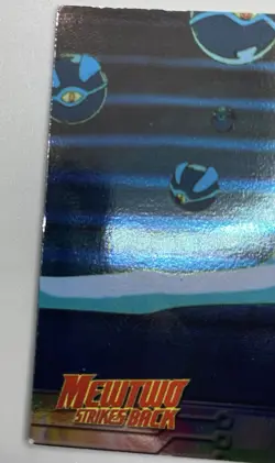 Topps Stealing Pokemon Topps Mewtwo Strikes Back HOLO Blue Logo - Image 3