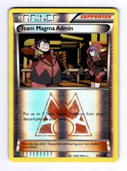 Team Magma Admin Double Crisis #29 (2015) Uncommon Reverse Holo LP Pokemon - Image 1