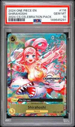 2024 ONE PIECE CHAMPIONSHIP 2024 CELEBRATION PACK #116 SHIRAHOSHI PSA 10 - Image 1