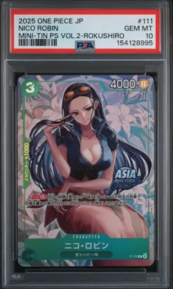 Nico Robin PSA10 2025 One Piece Japanese Mini-Tin Pack Set Vol.2-Rokushiro #111 - Image 1