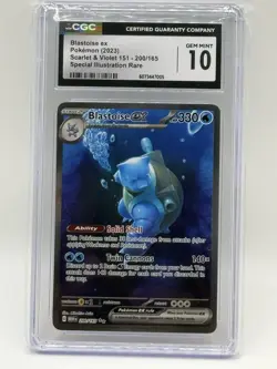Blastoise EX 200/165 CGC 10 Gem Mint Scarlet & Violet 151 Rare Pokemon TCG Card - Image 1