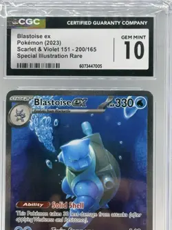 Blastoise EX 200/165 CGC 10 Gem Mint Scarlet & Violet 151 Rare Pokemon TCG Card - Image 5