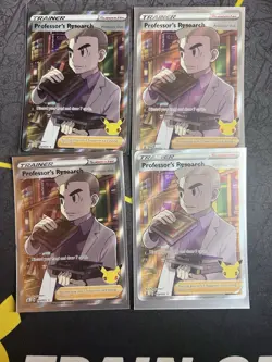 Pokemon TCG Professor's Research Full Art LOT OF 4 Celebrations Holo 024/025 - Image 1