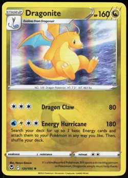 Silver Tempest Dragonite 131/195 Holo Rare Pokemon Holo NM/M - Image 1