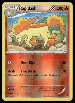 Rapidash 17/114 Uncommon Steam Siege Pokemon Reverse Holo Near Mint - Image 1
