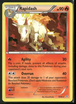 Rapidash 15/83 Rare Generations Pokemon Lightly Played - Image 1
