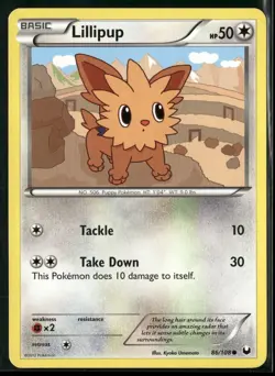 Lillipup 86/108 Common Dark Explorers Pokemon Lightly Played - Image 1