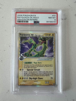 2006 POKEMON EX DRAGON FRONTIERS #97 RAYQUAZA EX-HOLO PSA 8 - Image 1