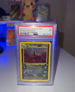 Pokemon Neo Revelation Houndoom 8/64 Holo Rare Double Holo Error PSA 2001 - Image 1