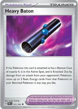 Heavy Baton 151/162 Reverse Holo LP-NM - Pokemon TCG S&V Temporal Forces TEF - Image 3