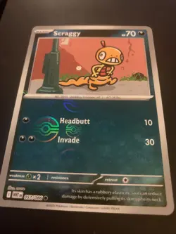 Scraggy 057/086 Poke Ball Reverse Holo Common - Pokemon TCG White Flare - Image 1