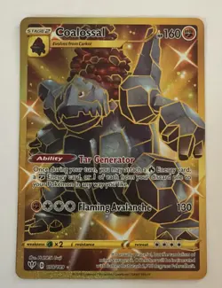 Pokemon Coalossal 198/189 Secret Rare Holo Darkness Ablaze HP 160 Ability - Image 1