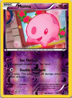 Munna 39/119 Common Phantom Forces Pokemon Reverse Holo LP - Image 1